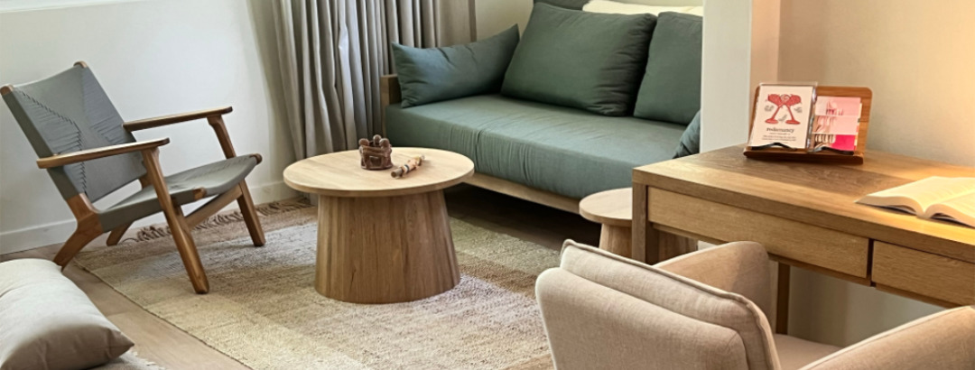 Bernard Becker Ph.D.'s psychotherapy and counseling room, psychotherapy for adults.